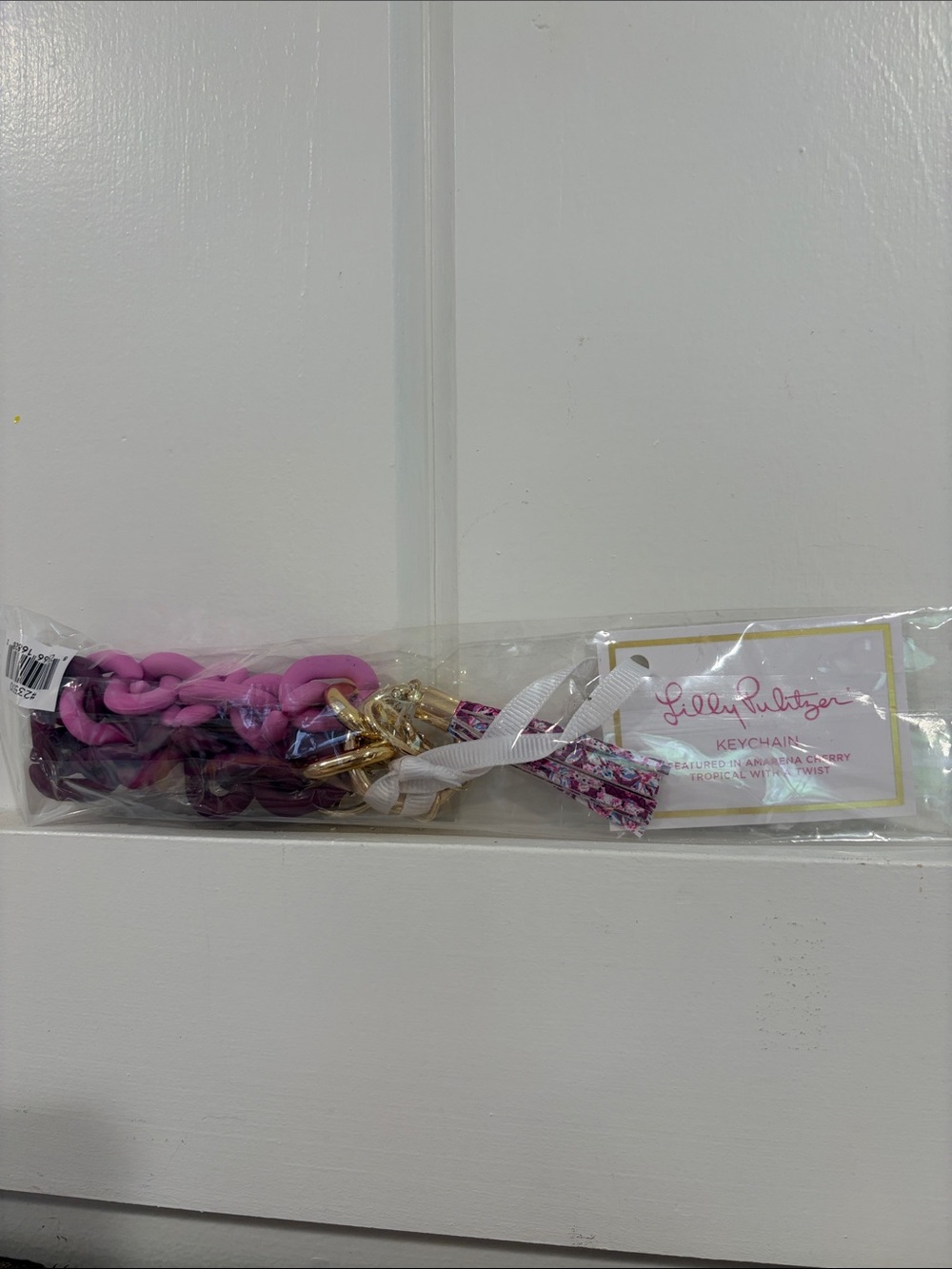 Lilly Pulitzer Pink and Purple Link Chain Key Charm